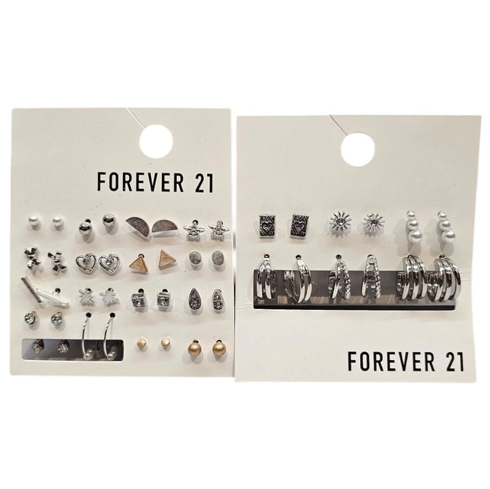 Forever 21 lot of Pierced Earring Silver and Gold Toned Everyday Wear